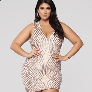 Blush Sequin Mini Dress - Never Worn